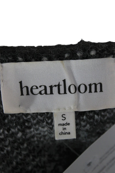 Heartloom Unisex Black Check V-Neck Long Sleeve Button Cardigan Size S