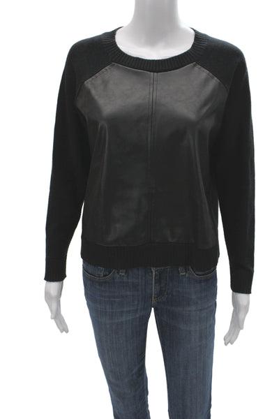 Central Park West Unisex Black Crew Neck Pullover Sweater Long Sleeve Size S