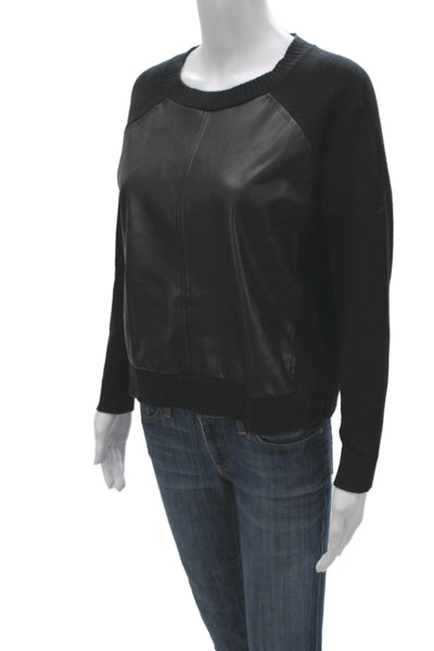 Central Park West Unisex Black Crew Neck Pullover Sweater Long Sleeve Size S