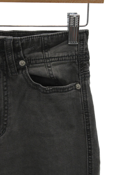 Dear John Womens Cropped Wide Leg Mid Rise Dark Gray Jeans Size 24