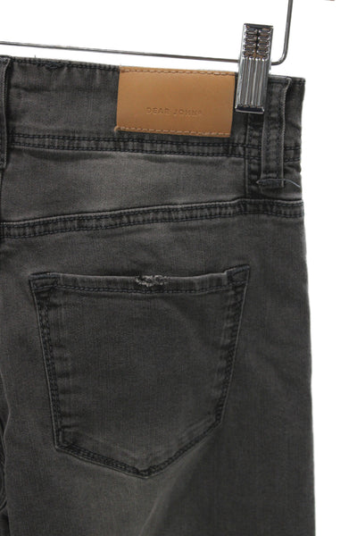 Dear John Womens Cropped Wide Leg Mid Rise Dark Gray Jeans Size 24