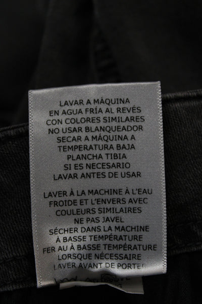 Dear John Womens Cropped Wide Leg Mid Rise Dark Gray Jeans Size 24