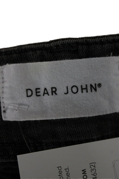 Dear John Womens Cropped Wide Leg Mid Rise Dark Gray Jeans Size 24