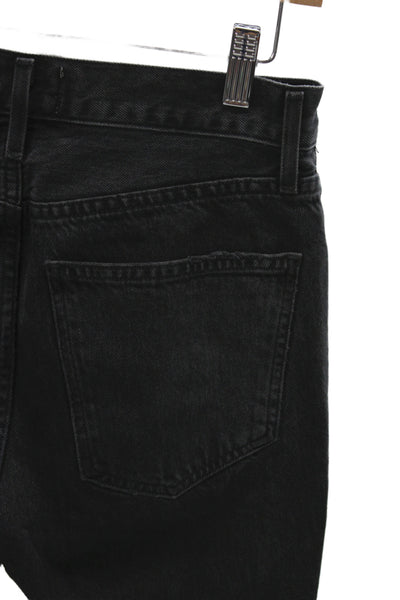 Agolde Womens Boyfriend Cropped Jeans Black High Rise 25 Inseam Size 26