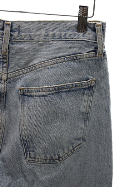 Agolde Women Cropped Straight Jeans Light Blue High Rise Petite Size 24