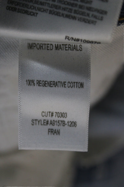 Agolde Women Cropped Straight Jeans Light Blue High Rise Petite Size 24