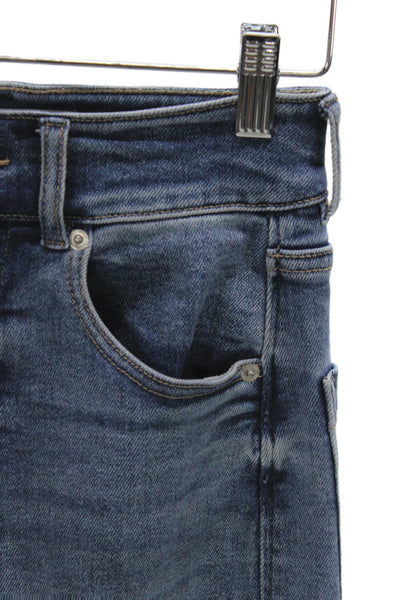 Dear John Unisex Bermuda Shorts Blue High Rise Button Cotton Size 24