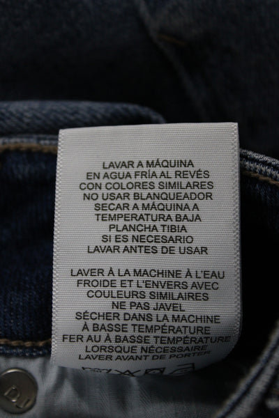 Dear John Unisex Bermuda Shorts Blue High Rise Button Cotton Size 24