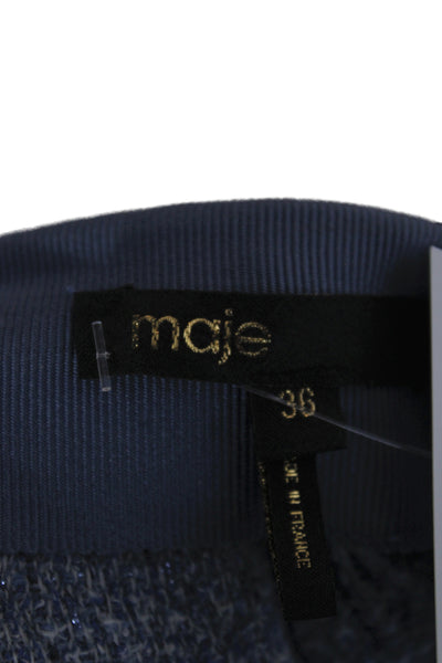 Maje Womens Dress Pants Blue Button Closure Size 36