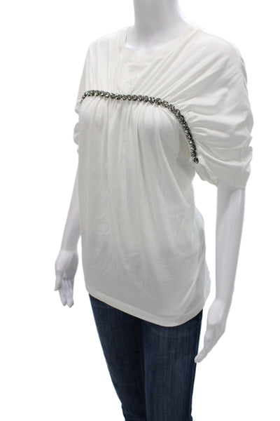 Christopher Kane Womens White Cotton Crew Neck Short Sleeve T-Shirt Size S