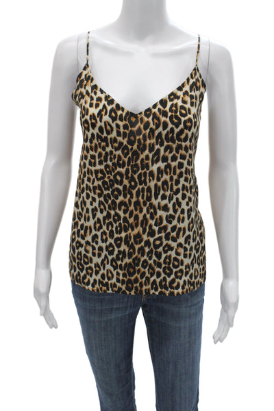 Equipment Femme Women Silk V Neck Animal Print Camisole Sleeveless Size L