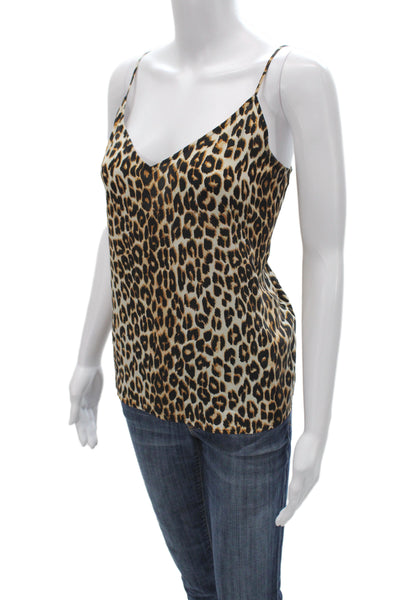 Equipment Femme Women Silk V Neck Animal Print Camisole Sleeveless Size L