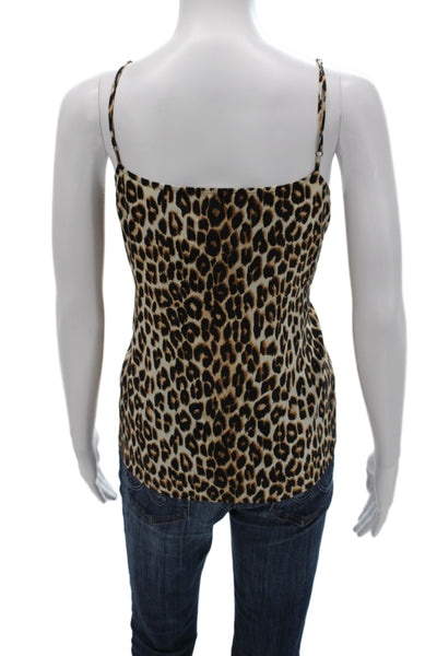 Equipment Femme Women Silk V Neck Animal Print Camisole Sleeveless Size L