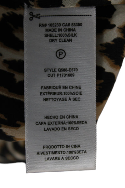 Equipment Femme Women Silk V Neck Animal Print Camisole Sleeveless Size L
