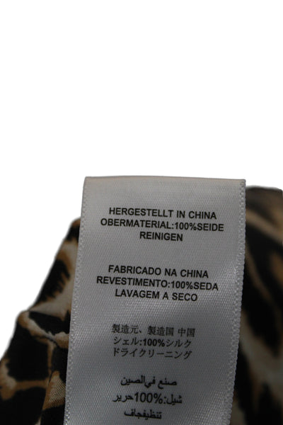 Equipment Femme Women Silk V Neck Animal Print Camisole Sleeveless Size L