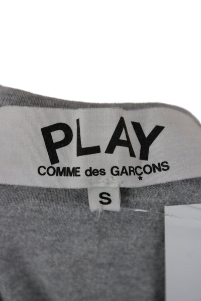 Play Comme Des Garcons Women Jersey T-Shirt Gray Cotton Size S