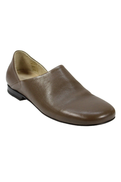 Lemaire Womens Leather Square Toe Slip On Flats Brown Size 39 9