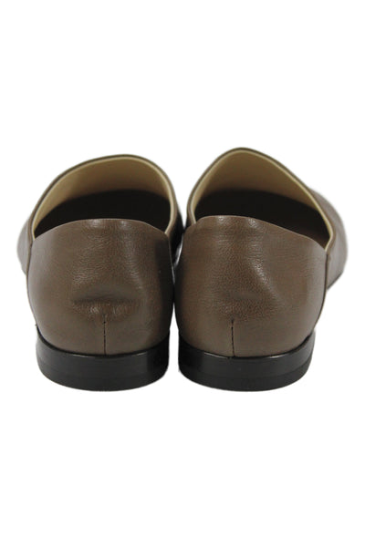 Lemaire Womens Leather Square Toe Slip On Flats Brown Size 39 9