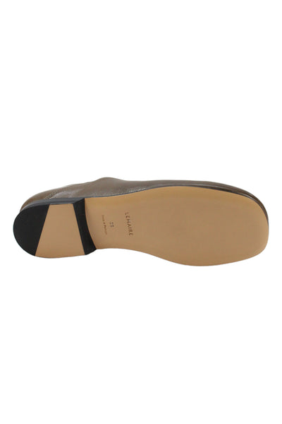 Lemaire Womens Leather Square Toe Slip On Flats Brown Size 39 9