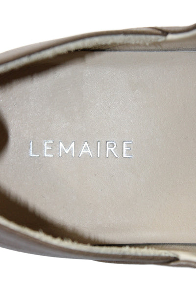 Lemaire Womens Leather Square Toe Slip On Flats Brown Size 39 9