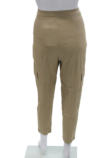 Belstaff Womens Cropped Cargo Pants Beige Striped Army Zip Size 40
