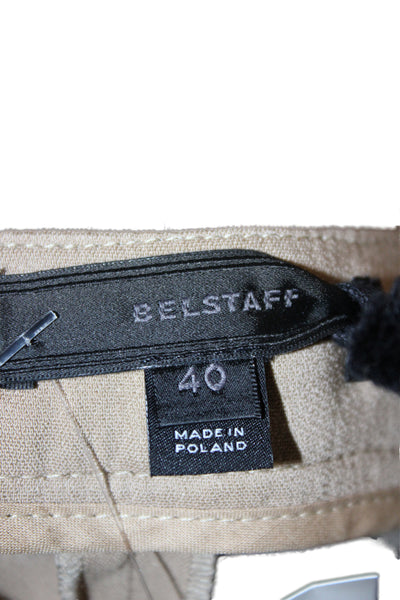 Belstaff Womens Cropped Cargo Pants Beige Striped Army Zip Size 40