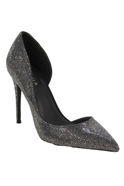 Aqua Womens Crystal Embellished High Heels D'Orsay Shoes Black Size 9.5