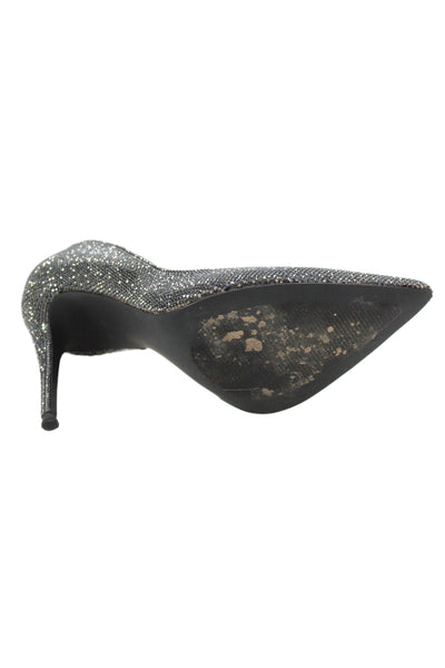 Aqua Womens Crystal Embellished High Heels D'Orsay Shoes Black Size 9.5