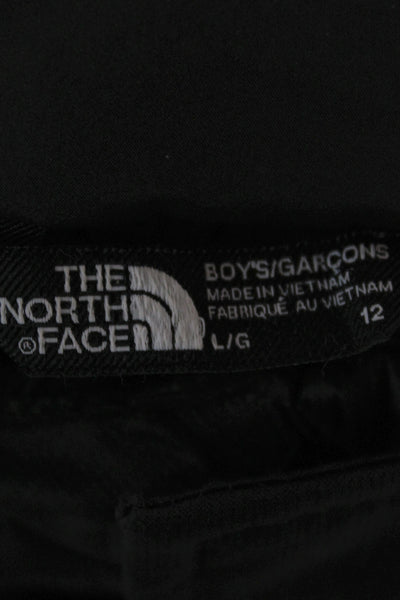 The North Face Childrens Boys Hooded Full Zipper Jacket Black Size 12