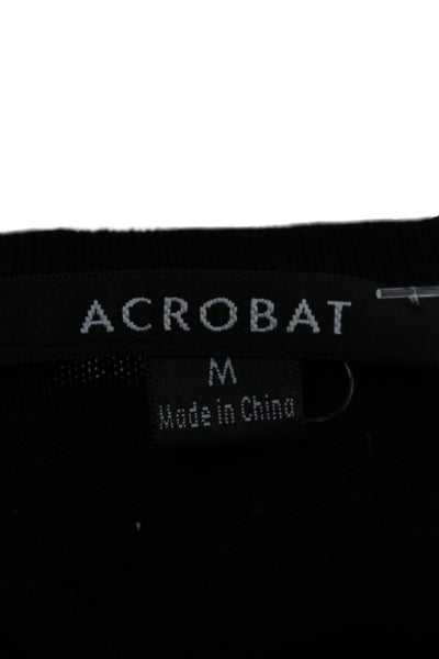 Acrobat Unisex Pullover Black Sweater Long Sleeve Round Neck 60% Cotton Size M