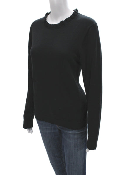 J Crew Unisex Black Cotton Crew Neck Pullover Long Sleeve Size L