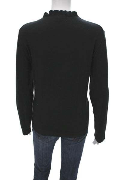 J Crew Unisex Black Cotton Crew Neck Pullover Long Sleeve Size L