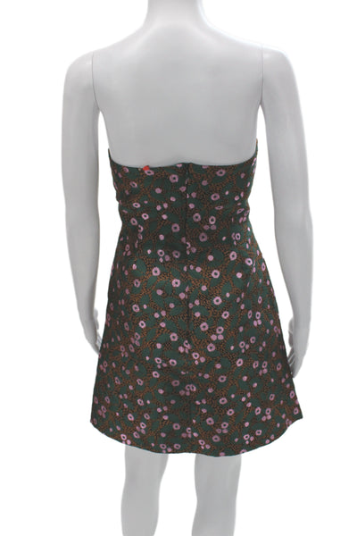 Eva Franco Womens Bodycon Mini Floral Zip Sleeveless Dress Size 4P