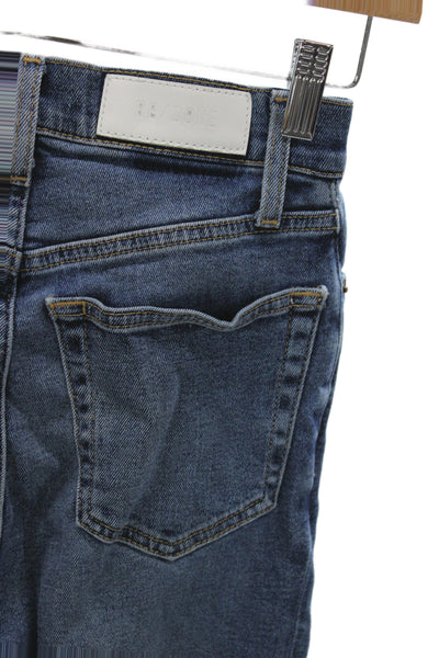 Re/Done Womens Blue High Rise Cropped Ankle Jeans Size 24