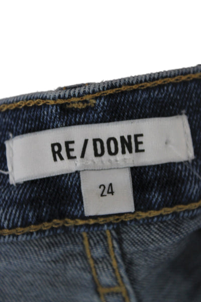 Re/Done Womens Blue High Rise Cropped Ankle Jeans Size 24