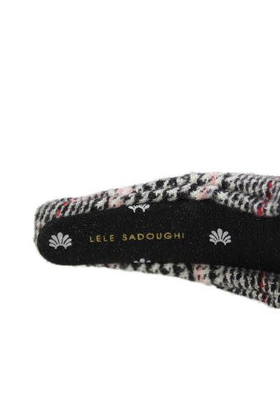 Lele Sadoughi Womens Plaid Slide On Knot Headband Black