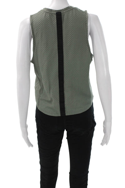 Koral Womens Cropped Tank Green Crewneck Sleeveless Designer Size M