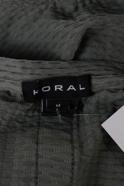 Koral Womens Cropped Tank Green Crewneck Sleeveless Designer Size M
