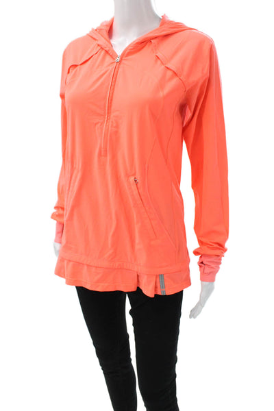 Lululemon Womens Pullover Hoodie Orange Long Sleeve Size 6
