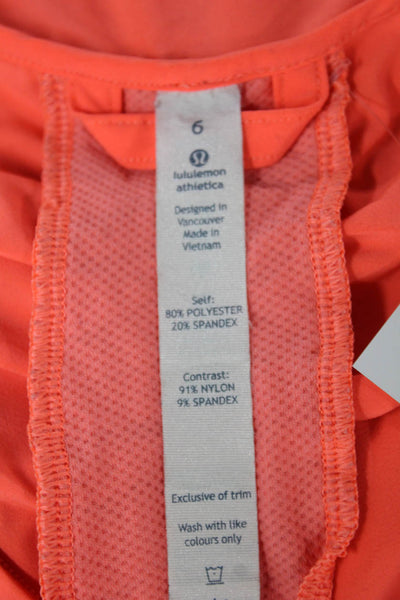 Lululemon Womens Pullover Hoodie Orange Long Sleeve Size 6