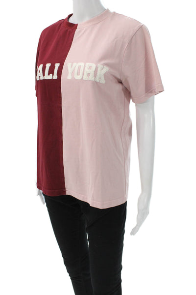Cynthia Rowley X Bandier Women Basic Pink Graphic Tee Size M
