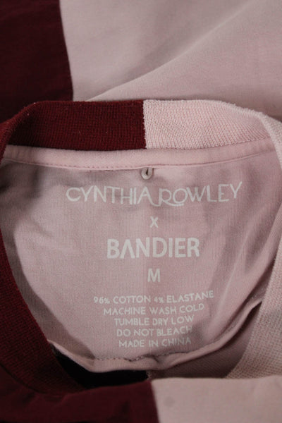 Cynthia Rowley X Bandier Women Basic Pink Graphic Tee Size M