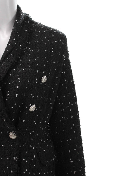 Lioness Womens Black Polka Dot Polyester Designer Blazer Long Sleeve Size M