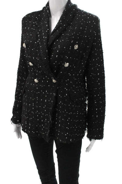 Lioness Womens Black Polka Dot Polyester Designer Blazer Long Sleeve Size M