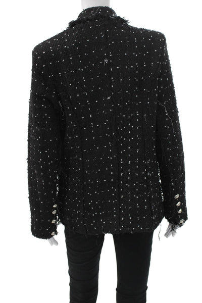 Lioness Womens Black Polka Dot Polyester Designer Blazer Long Sleeve Size M