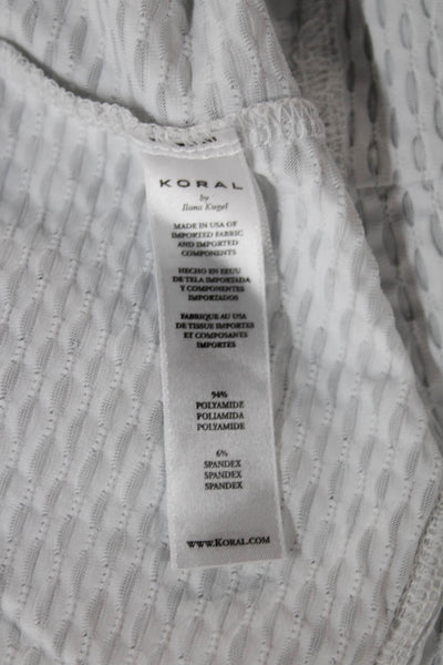 Koral Women White Pullover Sweatshirt High Neck Long Sleeve Geometric Size M
