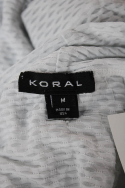 Koral Women White Pullover Sweatshirt High Neck Long Sleeve Geometric Size M