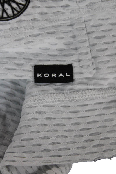 Koral Women White Pullover Sweatshirt High Neck Long Sleeve Geometric Size M