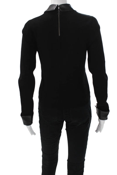 Alice + Olivia Unisex Collared Black Pullover Zip Long Sleeve Size M