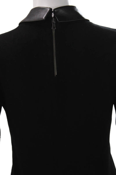 Alice + Olivia Unisex Collared Black Pullover Zip Long Sleeve Size M